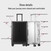 20-Inch High-End Aluminum-Magnesium Carry-On Suitcase with Combination Lock, Large 24-Inch Option Available, Unisex Design