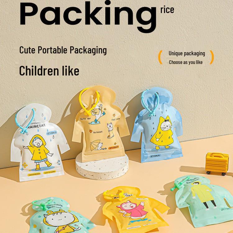 Disposable Full-Body Raincoat for Primary School Kids - Boys & Girls