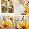 2pcs Butterfly Flower Curtains  Bright Yellow White Blooms with Black Yellow Butterfly Pattern for Cozy Bedroom Decor