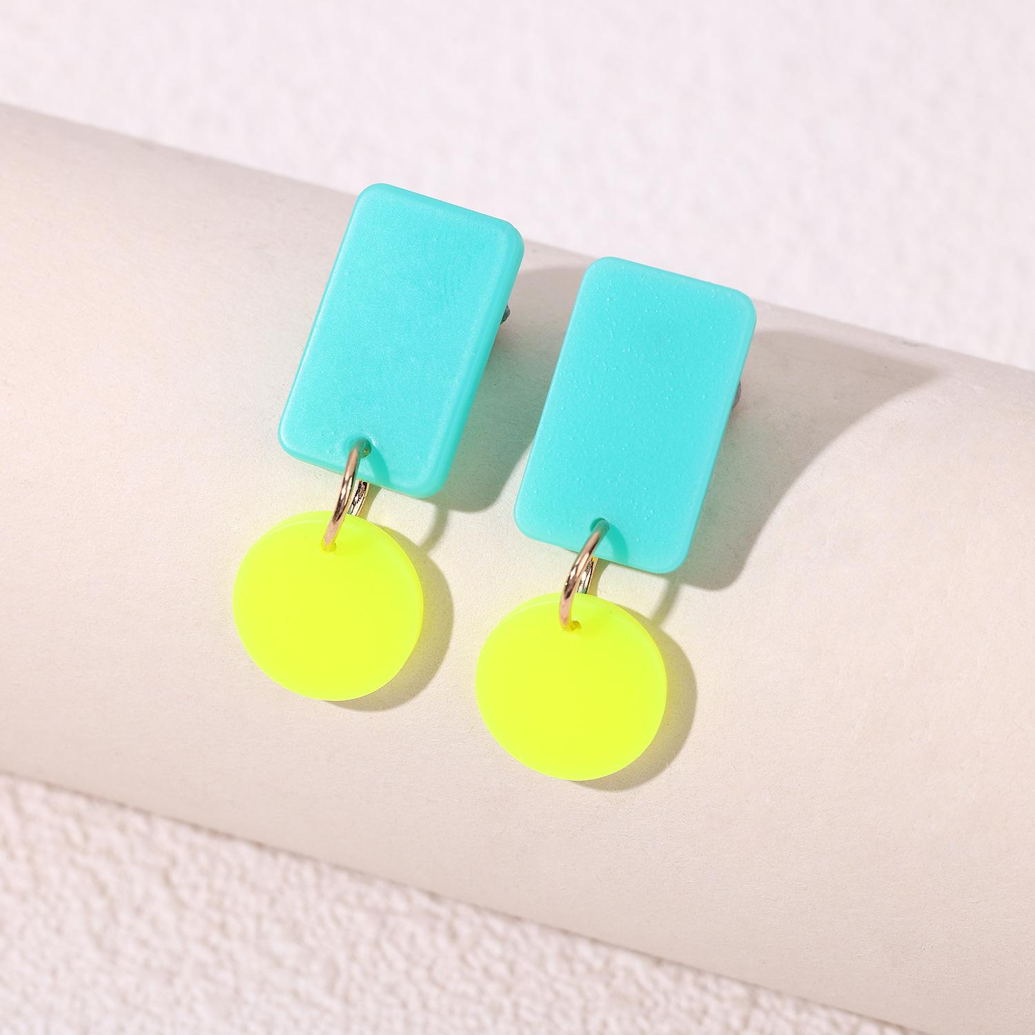 Ретро Простые Геометрические Ручной Работы Акриловые Серьги Женские Внешняя Торговля Ins Преувеличенные Серьги