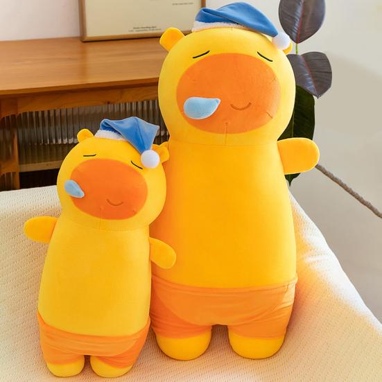 Capybara Plush Pillow Cute Snoozing Capybara Doll Soft Stuffed Animal Comforting Nap Buddy for Kids Adults