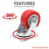 4pcs 1.5 " Universal Swivel with Brake Casters Heavy Duty Plate Industrial Caster Quiet Rotating Wheels Trolley Furniture Castor