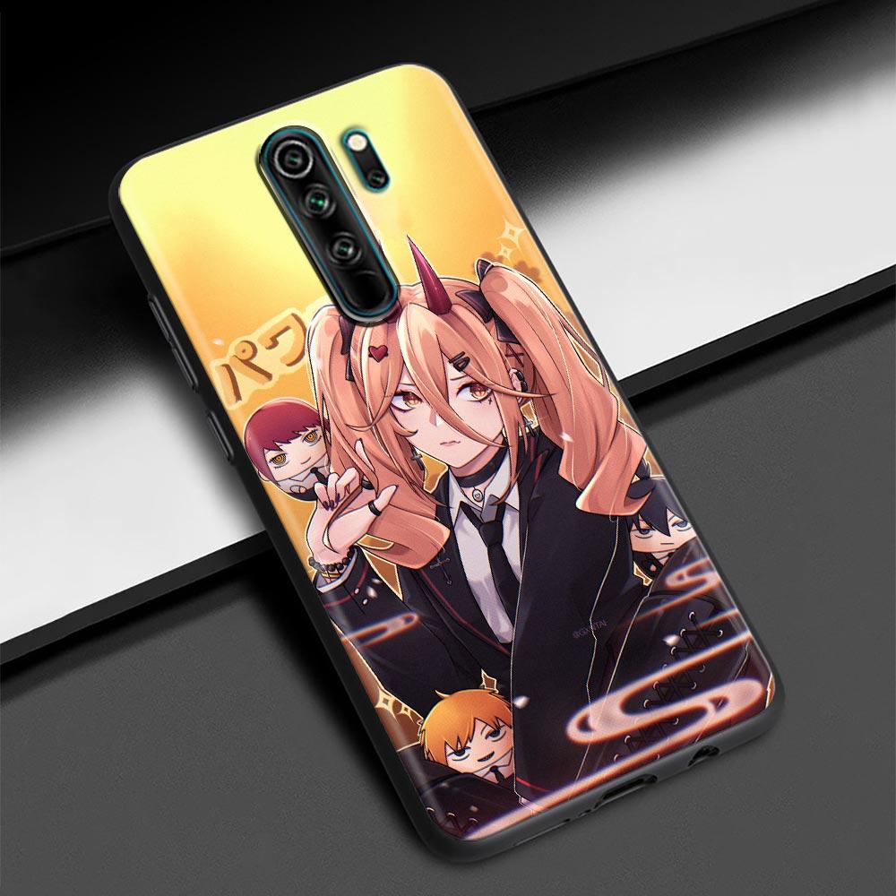 ChainSaw Man Girl Anime Handy Shell für Redmi K40 K40S K50 6 6A 7 7A 8 8A 9 9A 9C 9T 10 10C Pro Plus Schwarz Soft Case Capa