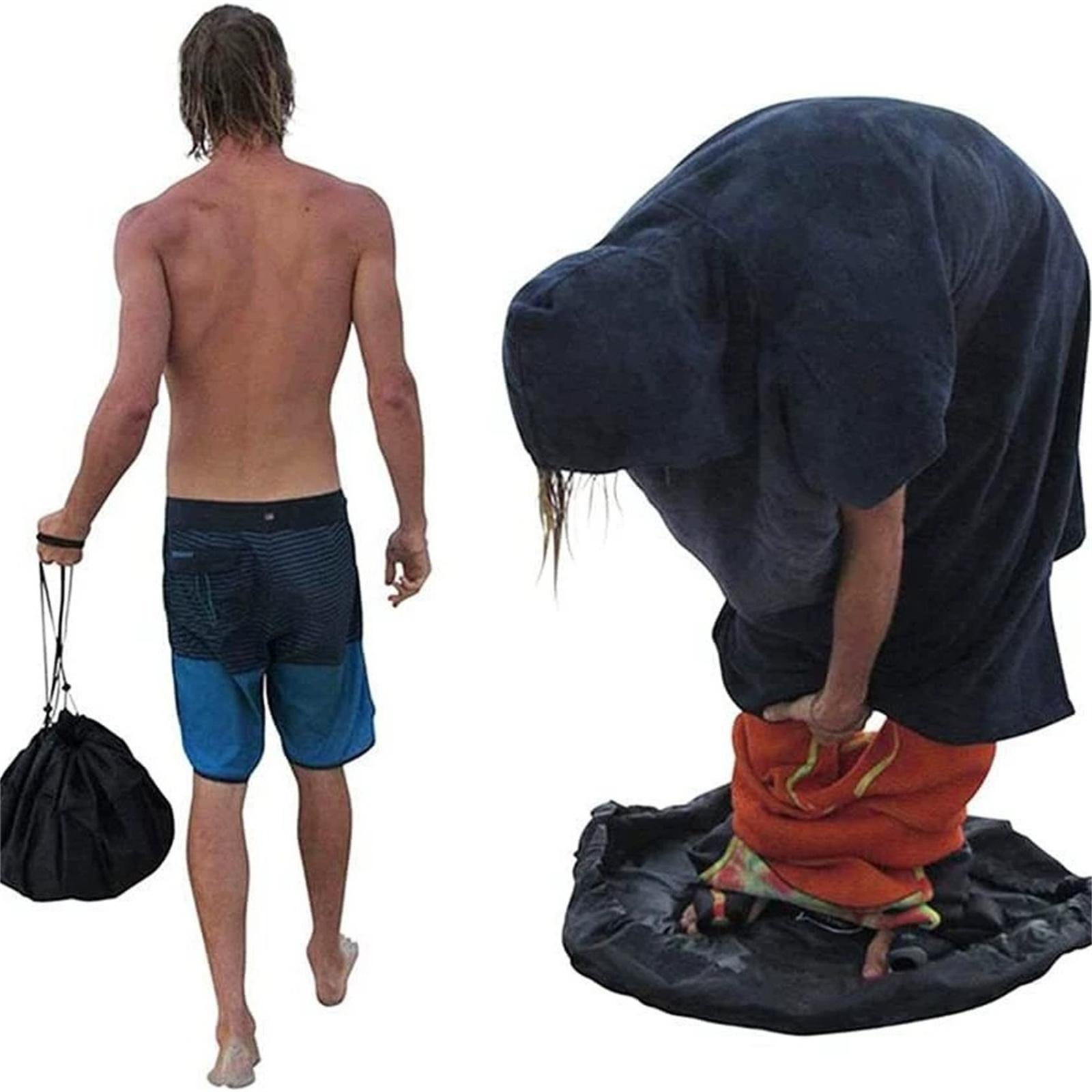 

Swimsuit Storage Bag, Drawstring Portable Outdoor Surfing Changing Mat, Camping Dirt-proof Floor Mat, Beach Dressing Mat S чёрный