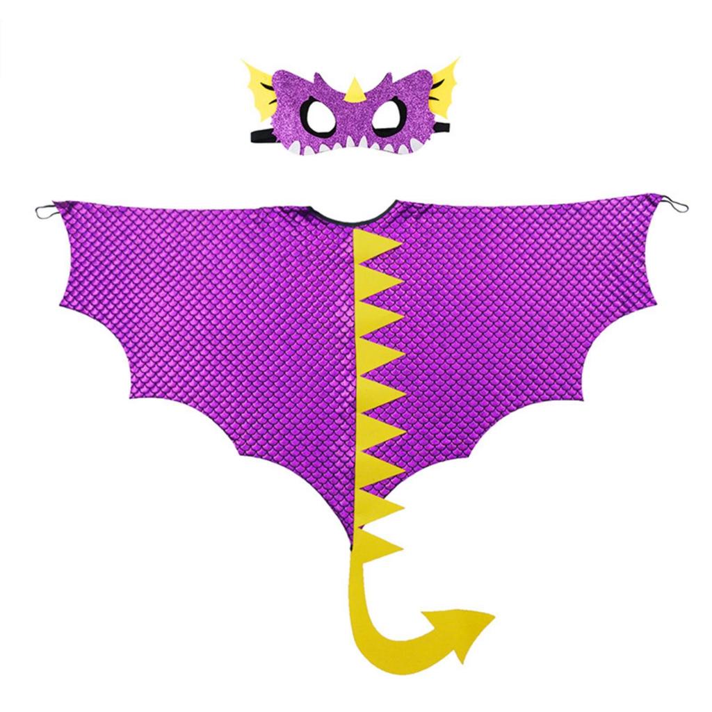 Dinosaur Cape Wing-Like Costume with Tail Comfortable for Young Children