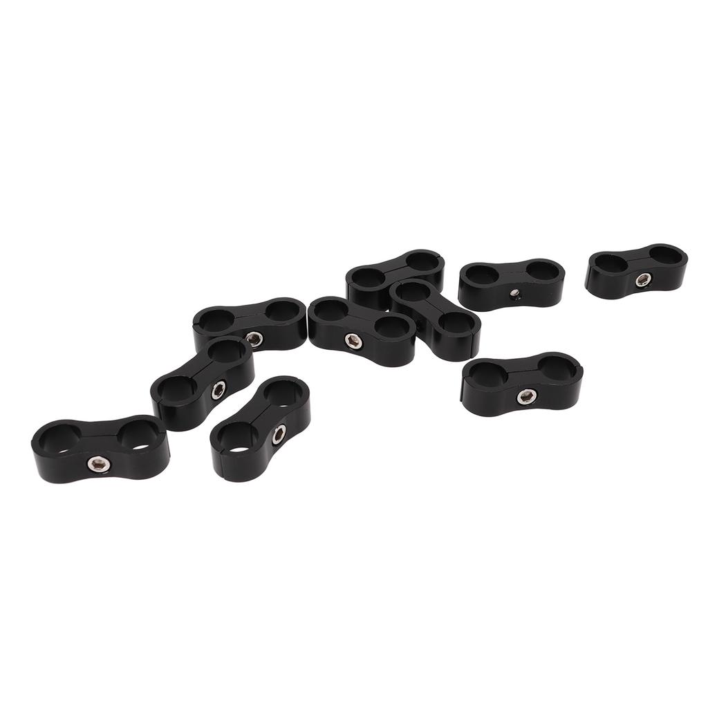 10 Stück 6AN Schlauchtrennklemme Aluminiumlegierung Kraftstoffleitungs-Separator für 3/8 Kraftstofföl Bremsleitungen Wasserleitung