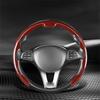 Carbon Car Handle Cover D Cut O Cut Steering Wheel Cover Protector 38cm Universal Non-slip Carbon Fiber Steering Wheel Case