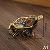1/2Pcs Copper Money Frog Ornament Brass Money Frog Statue Feng Shui Three Legged Wealth Toad Golden Chinese Luck Figurine