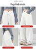 Women's White High-Waisted Wide-Leg Denim Pants - Spring 2026 Loose, Slimming, Three-Proof Design