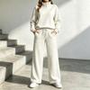 Women's High Neck Loose Fit Long Sleeve Sweatshirt and Wide Leg Pants Tracksuit Set