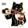 Cat Lover Brooch Cartoon Red Wine Brooch, Enamel Kitten Lapel Backpacks Pin Pin, Jackets Clothes Decorative Accessory for Women Men