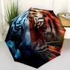Yin Yang Tigers Folding Umbrella Fashion Auto-Open Design 8 Iron Ribs Plastic Handle Foldable Sunshade Perfect Christmas Gifts