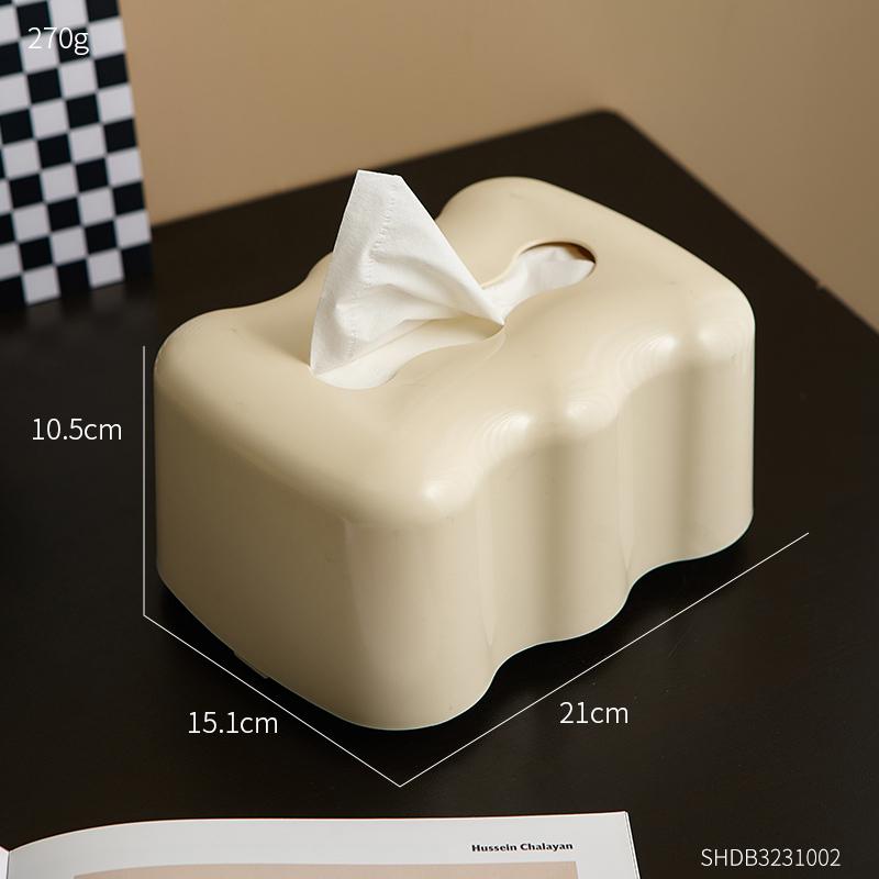 Nordic Decorative Cream Color Desktop Tissue Box Dekor Stue Spisebord Serviettdispenser Bærbar hjemmebil papirholder