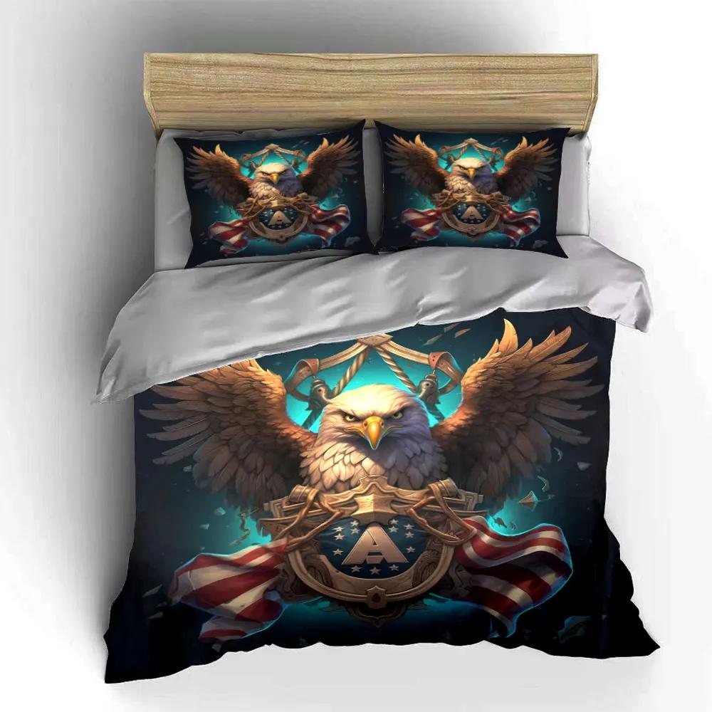 "Patriotic Eagle Crest Set" Multiple sizes kid's and adults' bedroom Exquisite 3PC bedding set gift