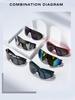 Windproof UV-Protection Sunglasses: Stylish Unisex Large Frame for Outdoor Fashion