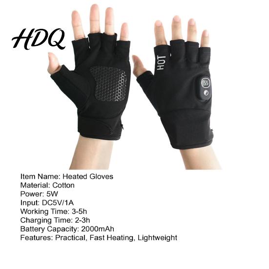 Winter-Heizhandschuhe 1 Paar Verschluss Verstellbarer Handgelenkwärmer Temperatureinstellungen Handschuhe mit Klebeband-Design Wiederaufladbar Fingerlos