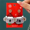 Fashion Green Hairball Christmas Tree Drop Earrings For Women Xmas Bowknot Bells Deer Santa Claus Earring Festival Party Jewelry
