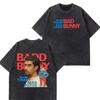 Rappare Bad Bunny Turné 2026 Debi Tirar Mas Fotos DTMF Merch T-shirts Herr Mode Sommar Rundhalsad T-shirt Hip Hop Vintage Tvättade T-shirts