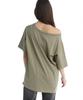 Teulimingbeodeu Off-Shoulder Raw Edge T-Shirt [ Khaki ]