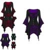 Ladies Retro Fancy Dress Costume With Flared Sleeves And Large Swing Skirt
