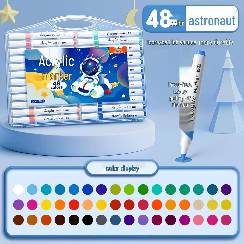 True Color Stackable Acrylic Markers - Non-Bleeding Watercolor Pens for Students and Kids