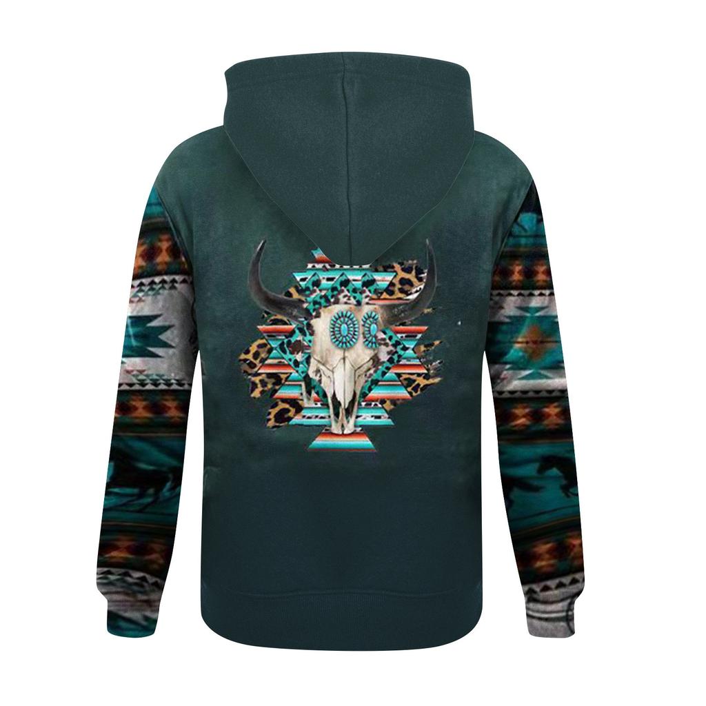 Fashion Print Loose Men's And Women's Long Sleeve Hooded Sweater