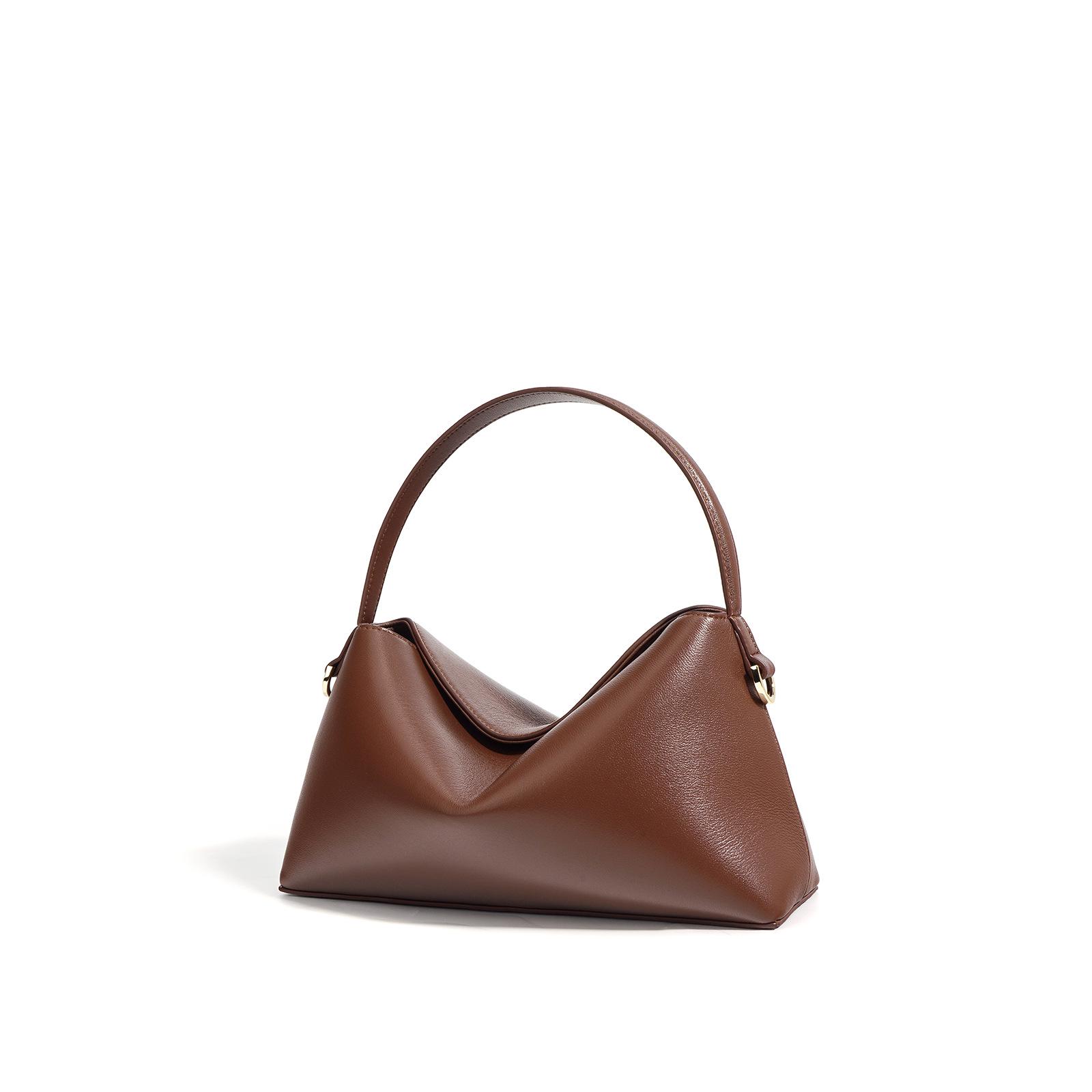 

2025 Genuine Leather Boston Handbag: High-End Niche Design, Shoulder/Crossbody Pillow Bag for Women