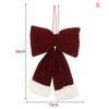 1pcs Red Bows Christmas Tree Decorations Velvet Ornament Bow with Rope for Xmas Home Wreath Fence Stairs Railing Fireplace Decor