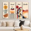 Inspirational Quotes Bohemian Abstract Hanging Sign Wall-mounting Artistic Plant Leaf Pendant Handmade Decorative Panel