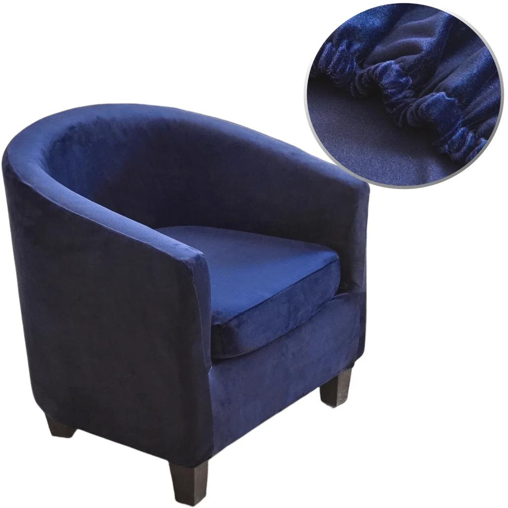 Plush Velvet Tub Chair Covers Club Chair Slipcover Cushion Cover 2-Piece Stretch Soft Washable Armchair Sofa Furniture Protector