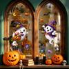 Reusable Decorative Window Sheets Halloween Static Clings Spooky Ghost Floral Skull Stickers Cling Decals for Glass No-Adhesive Party Indoor Outdoor