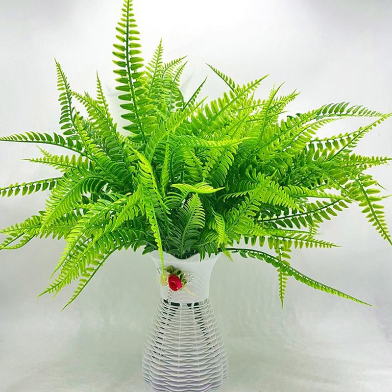 Artificial Ferns Outdoors Boston Fern Fake Ferns Plant Artificial Ferns Outdoor PP Plants For Planter Porch Window Home Decor