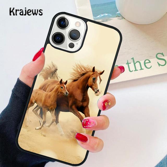 Brown Paint Horse Stallion soft Phone Case Cover For iPhone 17 Air 16 15 14 plus 12 13 pro max coque Fundas