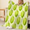 Soft Flannel Fleece Blanket – Green Apple Design, Machine Washable, Cozy Warm Throw for Home, Sofa, Office Napping, Christmas & Halloween