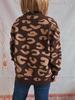 Autumn and Winter New Loose Casual Leopard Print Single Breasted Long Sleeved V-neck Knitted Sweater Jacket 3539 KTB
