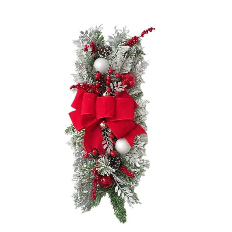 Christmas Wreath Pendants Festive Door Window Wreath Decoration Stairway Stairs Trim Garland Xmas Navidad Wreath Hanging Pendant