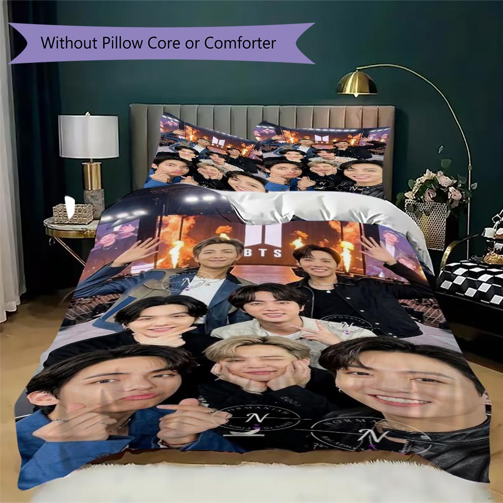 Bts Black Bedding Without Core 1 Duvet Cover 2 Pillowcase Without Core Duvet Cover And Pillowcase Bedding Set Christmas Birthday Gift