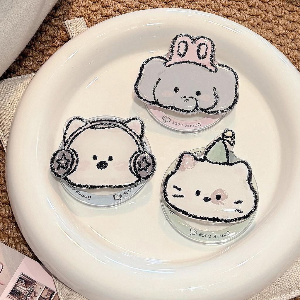 For Magsafe Magnetic Holder Cute Cartoon Animal Mobile Phone Air Bag Holder Retractable Portable Desktop