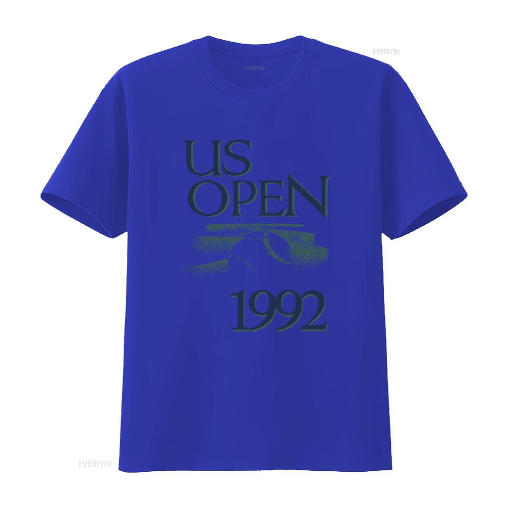 Maglietta da Tennis US Open Vintage 1992 Stile Retrò per Fan degli Anni '90 L Bianca con Design di Andre Agassi Pete Sampras vintage Lavata