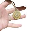 New Chinese-style Gold-painted Enamel Cloud Brocade Compass Long Sweater Chain Pendant Necklace for Women, Light Luxury, Niche, High-end Feel