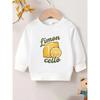 European Sizes Cute Lemon Print Pattern Baby Spring Thin Round Neck Sweatshirt 0-3 Years Old Kids' Comfortable Outdoor Outfit Choice