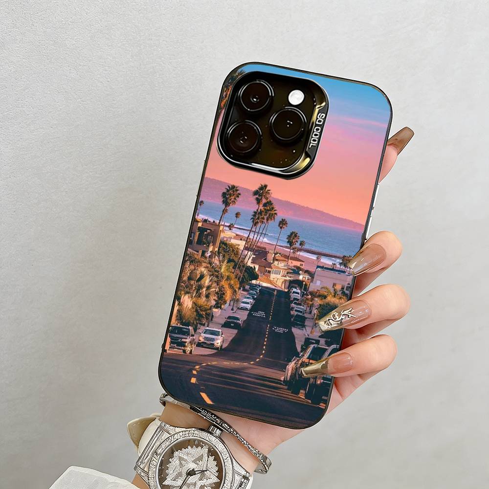 Travel Los Angeles California  Phone Case For iPhone 17,16,15,14,13,12,11 Plus,Pro Max,XS,Colorful Silver Phone case Funda Cover