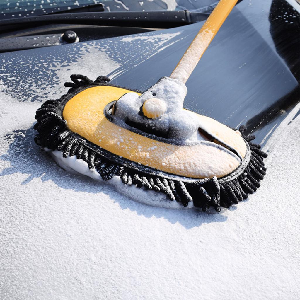 Car Wash Mop Telescopic Car Cleaning Brush Long Handle Rotatable Car Cleaning Mop Water Absorption Wash Brush Car Accessories