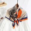 Scarf with print, women' synthetic silk, gift scarf, 70x70