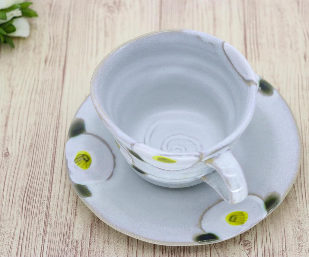 Craftsman House Seto Ware Mug Saucer Set Cup White Traditional Japanese House Cafe Made In Japan & (Coffee & Saucer) Camellia, Style,
