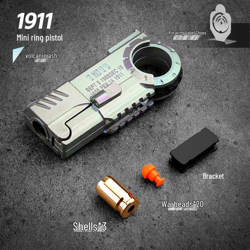 Cross-Border Golden Finger Toy Gun Mini Ring Launcher Ejecting Shell Pistol With Soft Bullets