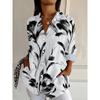 Fashion Floral leaf 3D Print Women's Long Sleeve Shirt Autumn New Button-Down Lapel Casual Shirt Casual Wear Women Clothing