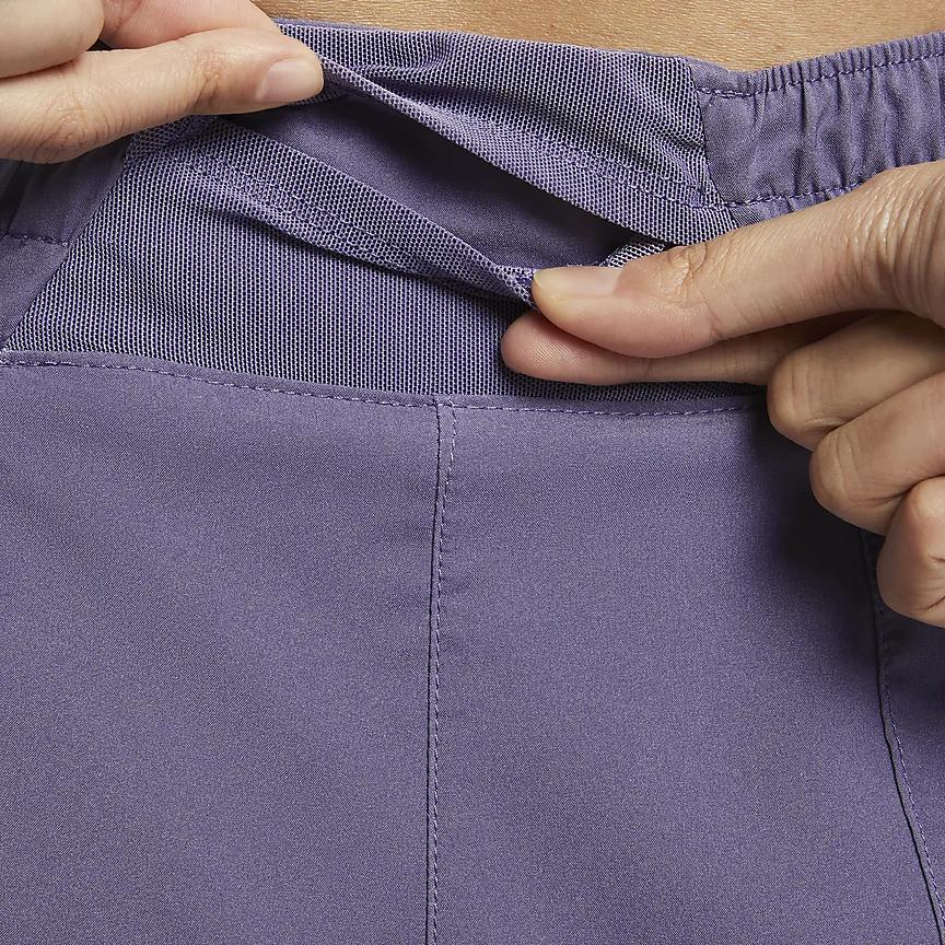 Nike Dri-Fit One Mid-Rise 2-In-1 Quick-Dry Casual Sports Shorts Women Bottoms Dawn-Deep-Purple DX6013-509