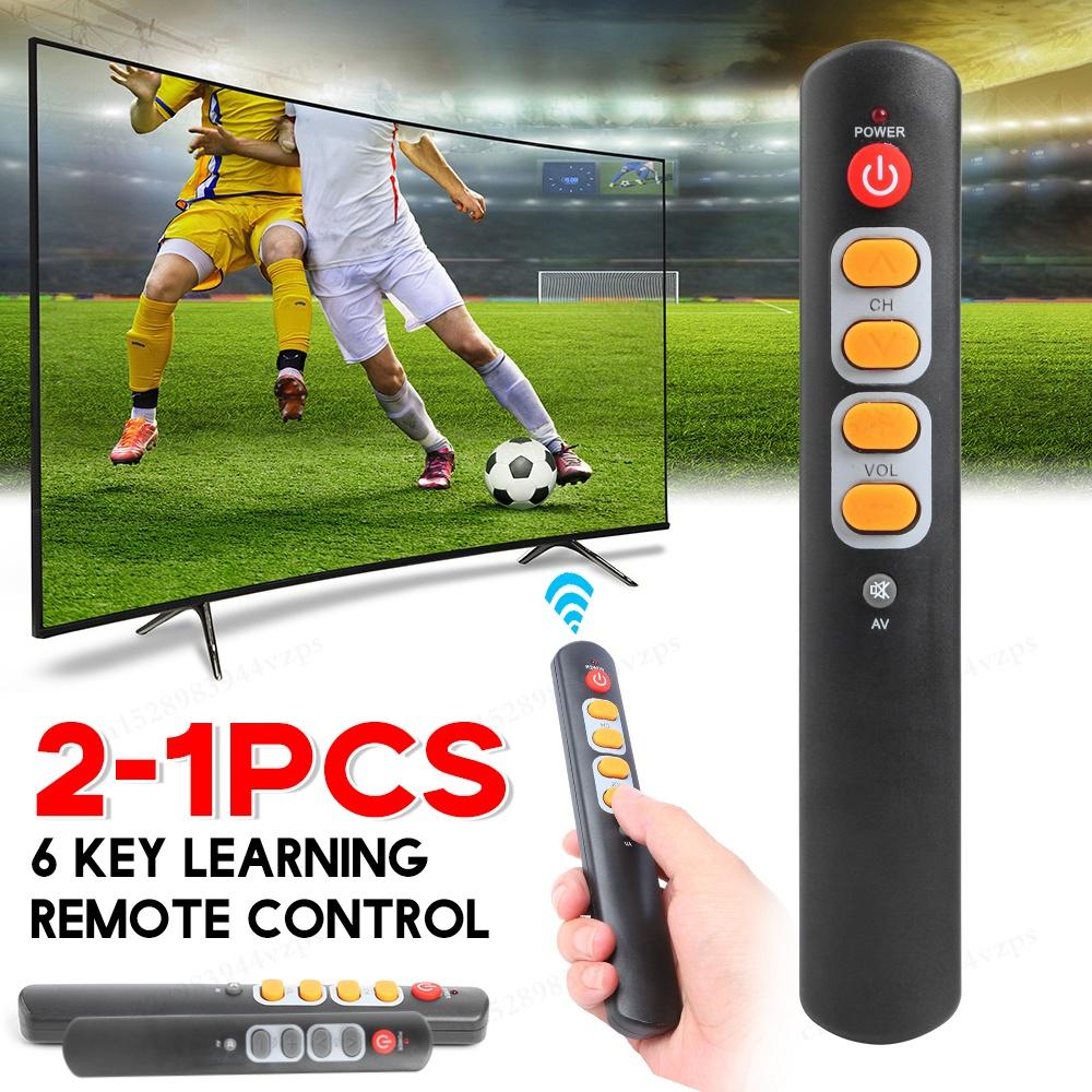 1/2pcs Universal 6 Key Pure Learning Remote Control Infrared IR Remote Controller for Smart TV Box STB DVD DVB VCR HIFI Amplifie