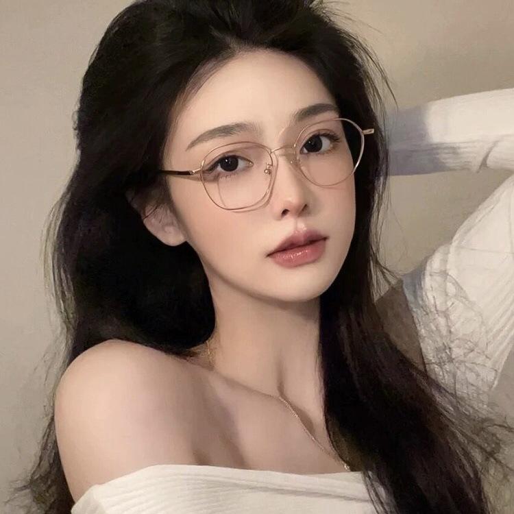 Tainai glasses anti-blue gold wire frame can be equipped with myopia and degree astigmatism eyes